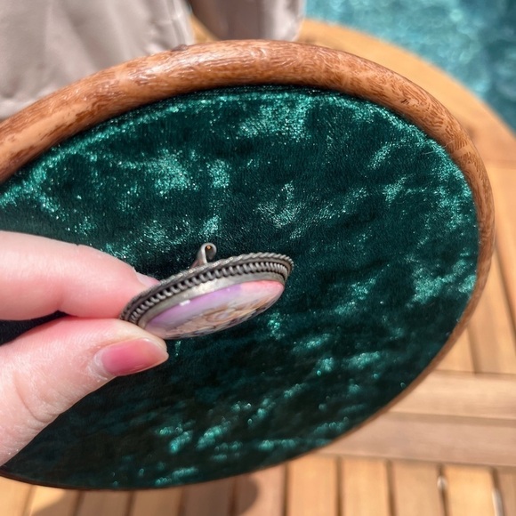 Russian Rostov Finift Filigree Silver Tone Enamel Hand Painted Flowers Brooch - Picture 12 of 12